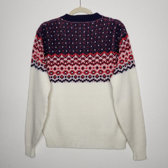 Vintage 70s 80s Sportswear Fair Isle Sweater Mens Large Groovy Hippie Rockabilly - Picture 4 of 4